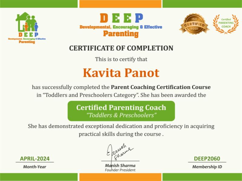 Parent Coaching Certification (Toddlers and Preschoolers)